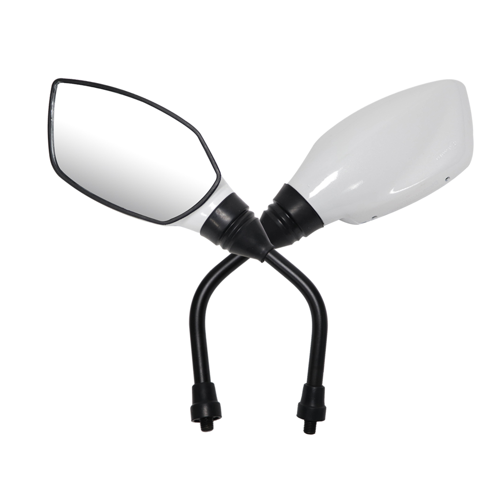 Apache Pearly White Mirror Set  Clear Visibility & Style